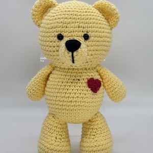 <span class=keywords><strong>Orsetto</strong></span> di peluche personalizzato fatto a mano, <span class=keywords><strong>amigurumi</strong></span> all'uncinetto, bambole di peluche vintage con cuore - Product Image 2