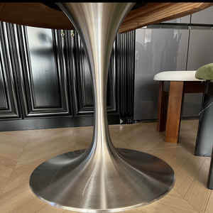 Base de table ronde Xinjunye en acier inoxydable 304, pied en forme de tulipe, support de mobilier de luxe léger pour table à manger ou table basse - Product Image 5
