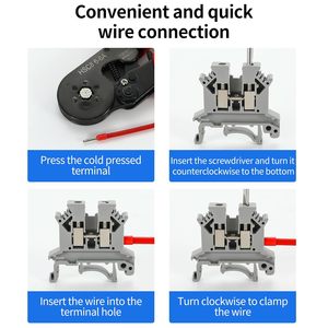 Anh 3N vít dây điện nối 2.5mm 24-14 AWG thức ăn thông qua kết nối phổ cắm Din Rail khối thiết bị đầu cuối uk3n - Product Image 5