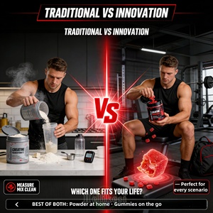 Gomitas <span class=keywords><strong>de</strong></span> Creatina Monohidrato Sin Azúcar, Suplemento Pre-Entrenamiento para Adultos, Apoyo para el Crecimiento Muscular, Fuerza y Energía - Product Image 2