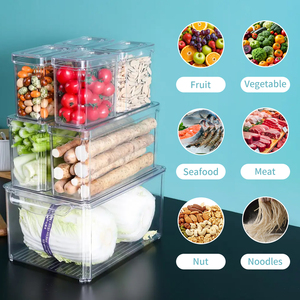 GREEN SIDE Hochwertige Frischhaltekühlschrank-<span class=keywords><strong>Organizer</strong></span> Stapelbare Aufbewahrung boxen aus PET-Material Sichere Logo-Technik Küchen gebrauch - Product Image 6