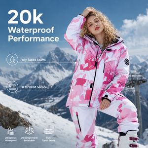 ชุดสกีกันน้ำ FLYSKI 20k ราคาโรงงาน ผลิตตามสั่ง เย็บตะเข็บแบบเต็มตัว สำหรับเด็ก เสื้อแจ็คเก็ตและกางเกงสำหรับเล่นหิมะฤดูหนาว ขายส่ง รับผลิตแบบ OEM - Product Image 1