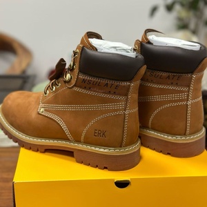 Men Brown Nubuck Genuine Leather JEROKO Ankle Lace-Up Insulated <b>Work</b> <b>Boots</b> Lug Sole <b>Winter</b> Outdoor Safety Comfort Yellow <b>Boots</b> - Product Image 1