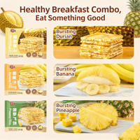 MMS Pancake Beku Rasa Durian Manis & Renyah untuk Sarapan Cepat Saji, 300g dalam Kemasan untuk Anak-anak