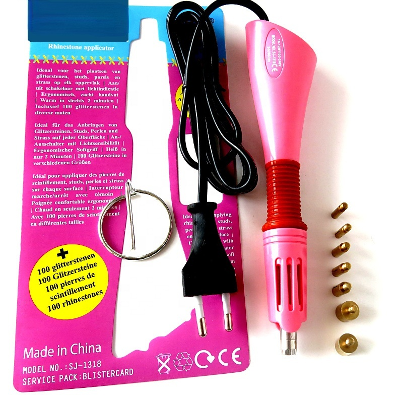 Заводская оптовая продажа, Розовый инструмент для горячей фиксации страз, аппликатор для горячей фиксации драгоценных камней