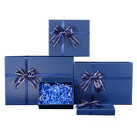Boîtes cadeaux bleues en gros, boîtes cadeaux avec nœuds, logo personnalisable
