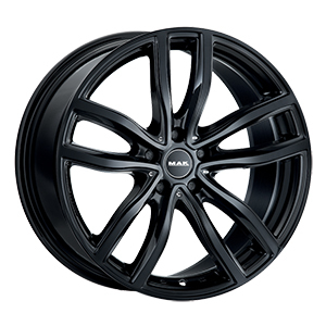 Roues de voiture de tourisme 17 pouces 8.0 largeur ET30 en couleur noir brillant - Product Image 1