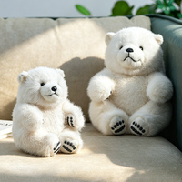 Adorable Famille d'Ours Polaires en Peluche, Jouet en Peluche Blanc et Moelleux pour Enfants, Poupée Animale pour Canapé