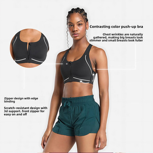 Top Deportivo Sin Costuras Transpirable con Cierre Frontal para Mujer, <span class=keywords><strong>Sujetador</strong></span> Deportivo con Soporte y Absorción de Impactos para Gimnasio - Product Image 3