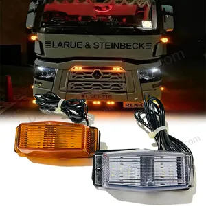 Lampu LED truk HST-20201 24V, lampu penanda samping AMBER pembakar ganda cocok untuk RENAULT SCANIA truk kerja berat