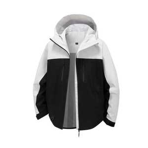 Windproof Jacket With Inner Liner Solid Color Contrast Winter Outdoor Workwear Uniform Glacier Gray Black - Product Image 1