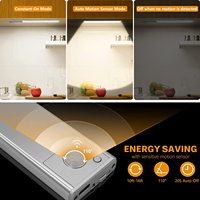 TDL-6111 PIR lampu Sensor gerak LED 35cm/54cm lampu kabinet isi ulang baterai 2800/4000/6000k rumah grosir