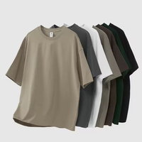T-shirt personnalisé avec logo de marque privée, 280g, coton lourd, imprimé DTG, écologique, respirant, uni, manches courtes, coupe ample et carrée