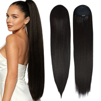 Queues de cheval en fibres Futura lisses et soyeuses en stock, sans nœuds ni perte de cheveux, faciles à démêler, couleur naturelle, résistantes à la chaleur