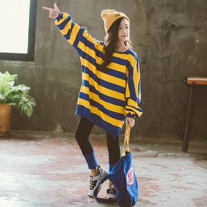 Nuevos Productos en el Mercado Chino, Ropa para Niñas, Conjuntos de Algodón, Diseño de Vestido a Rayas, Conjunto de Invierno - Product Image 3