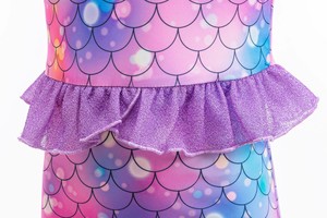 Robe de princesse sirène multi-couches en gaze pour enfants, style mode, avec bretelles, costume de spectacle pour filles - Product Image 6