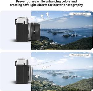 ชุดฟิลเตอร์ CPL/Black Diffusion Mist (1/4) พร้อมเลนส์ฮูดสำหรับกล้องฟูจิ X100 ซีรีส์ (X100VI, <span class=keywords><strong>X100V</strong></span>, X100T, X100F, X100S, X100) (สีดำ) - Product Image 2