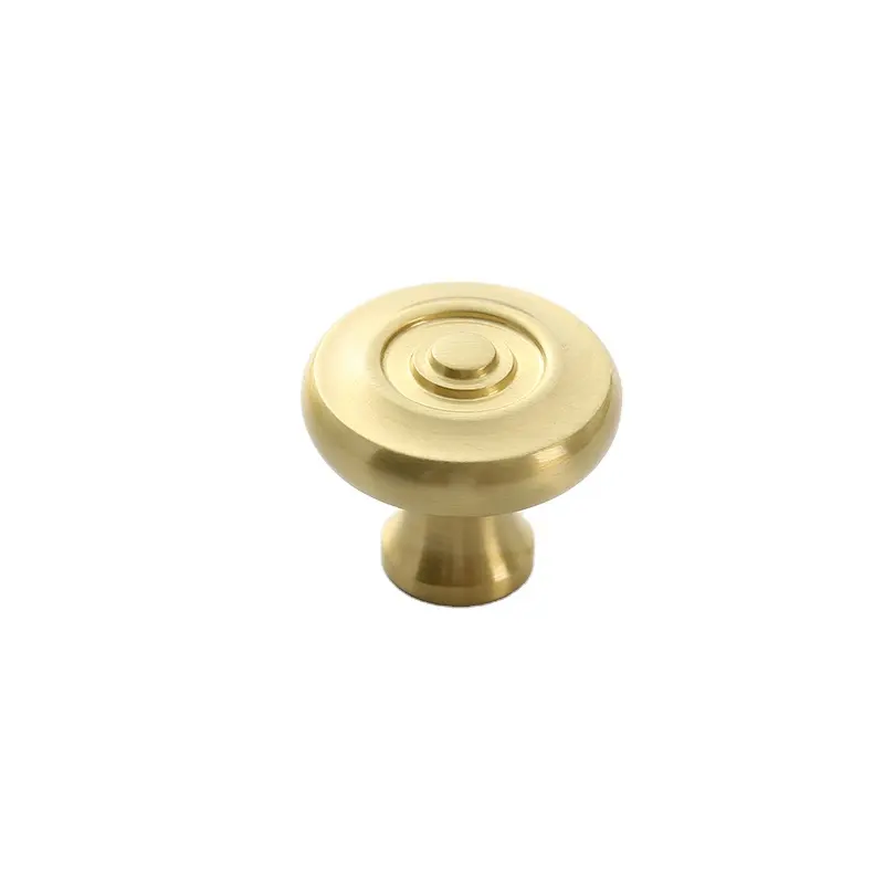 Modern button round brass round door handle pull cabinet knob bedroom furniture handle