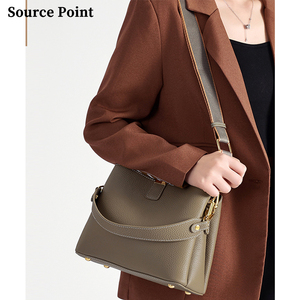 Sacs à main de luxe en cuir véritable pour femmes, style vintage, grain <span class=keywords><strong>litchi</strong></span>, avec fermeture magnétique et fermeture éclair, sacs fourre-tout élégants - Product Image 4