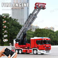 Mould King Camion de pompier technique, Grue, Camion benne, Voiture télécommandée par application, Jouets de construction en briques pour adultes, Ensembles de blocs de construction