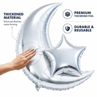 Décoration de fête du Ramadan, ballons gonflables en aluminium brillant et coloré, 18 pouces, lune et étoile EID Mubarak