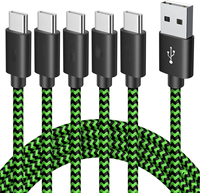 Cable USB Tipo C Trenzado de Nailon, Cable USB Tipo C de Carga Rápida 3A 5A para Cargador PD de 60w, Cable USB de 2m para Cargador de Teléfono