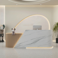 Nouveauté : mobilier de bureau moderne et luxueux, bureau de réception haut de gamme, multicolores, imperméable, facile à nettoyer, pour le hall d'accueil du bureau