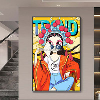 Horloge électronique LED personnalisée avec impression numérique aquarelle, peinture décorative de portrait, option barre, 80x120cm, intérieur