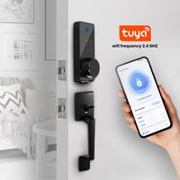 Cerradura Inteligente con Huella Dactilar, Alarma Antirrobo, Soporte para Tarjeta de Memoria, Wi-Fi, App Tuya, Seguridad Grado C, Acero Inoxidable para el Hogar