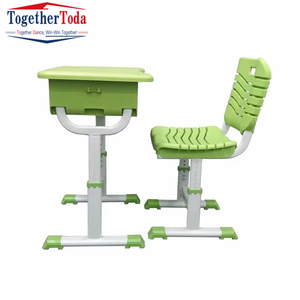 Meubles scolaires, sièges en plastique verts bon marché pour la salle de classe, table en plastique, ensemble bureau et chaise pour étudiants, bureau et chaise scolaires en plastique pour les enfants du primaire - Product Image 2