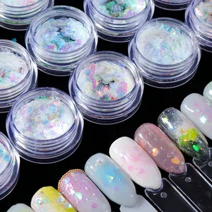 EZ holographic Nail Sequins glitter for nail polish pigment powder