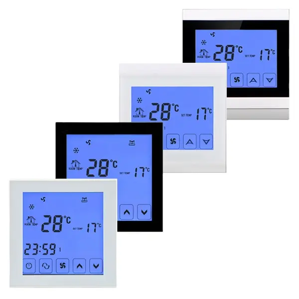 HY03AC Smart Home contrôleur de température numérique systèmes HVAC Thermostat unité de bobine de ventilateur Programmable avec écran tactile LCD