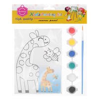 Kits de peinture en gros pour enfants Animaux mignons 13*18cm Mini toile de peinture pré-imprimée Toile tendue Planches de peinture Paintworks