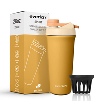 Bouteille isotherme portable en acier inoxydable de 26 oz avec couvercle à fermeture à une pression pour la salle de sport