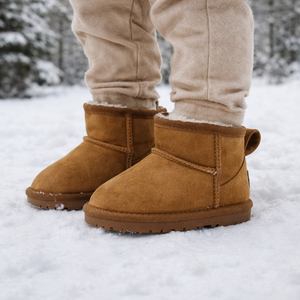 Bottes d'hiver pour enfants, dessus en <span class=keywords><strong>daim</strong></span> synthétique, doublure en fausse fourrure, semelle intérieure en TPR, bottes à la cheville pour enfants - Product Image 4