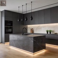 Armoires de cuisine modulaires en bois de haute qualité CBMmart, design en placage de bois MDF, style Shaker moderne