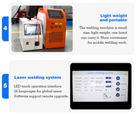 Soudage au laser à fibre multifonction 4 en 1 de 30 kg pour tuyaux / machine de nettoyage au laser à refroidissement par air / soudeuse au laser de 3 kW