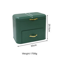 Étagère de rangement pour aliments de grande capacité personnalisée pour la cuisine, étagère de garde-manger, boîte à pain à 2 niveaux, boîte de rangement pour pain en métal vert