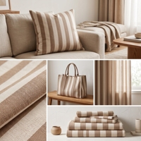 Tissu rayé jaune moutarde imprimé sur mesure, toile en polyester rayée 6oz-16oz pour chaise longue, décoration intérieure, sac, décoration de mariage