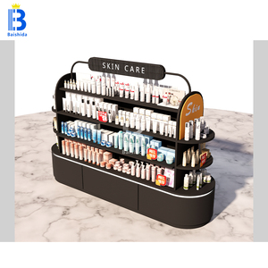 Tùy Chỉnh Thiết Kế Bằng Gỗ Kim Loại Lắp Ráp Chăm Sóc Da Cửa Hàng Vẻ Đẹp Trang Điểm Hiển Thị Trường Hợp Mỹ Phẩm Cửa Hàng Hiển Thị Giá - Product Image 5