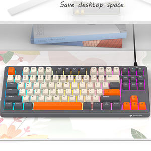 <span class=keywords><strong>Clavier</strong></span> filaire <span class=keywords><strong>K60</strong></span> - 87 touches rétroéclairées arc-en-ciel, touches tricolores pour le bureau, les affaires, la maison et les jeux - Product Image 2