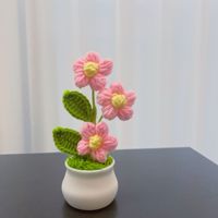DREA Nouvelle Tendance Décoration Maison Mariage Fleurs Tricotées à la Main Mignon Cadeau en Gros Pot de Fleurs au Crochet Personnalisé