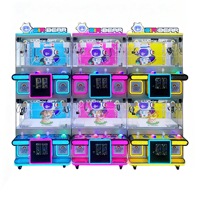Machine à griffes double couche pour 4 joueurs, à monnayeur, avec éclairage LED néon, machine de jeu d'arcade pour la distribution de peluches