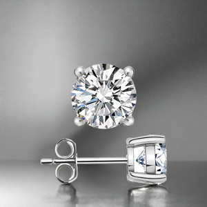 Pendientes SHRILIKE JEWELS con Diamantes Cultivados en Laboratorio con Certificación IGI VVS1, Oro Sólido de 14K con Baño de Rodio, Clásicos con Seis Garras, Brillantes - Product Image 2