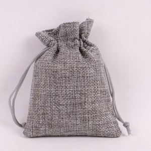 10 tailles en stock, sac en jute organique uni, sac en lin, petit sac réutilisable en chanvre avec cordon de serrage - Product Image 4