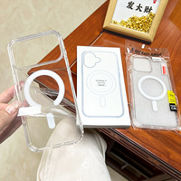 Coque de téléphone magnétique antichoc en TPU souple et acrylique transparent pour iPhone 18 17 Air 16 ProMax, compatible avec la charge sans fil, vente en gros