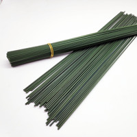 40cm Hijau 2 #   Batang Kawat Bunga Berlapis, Batang Bunga Buatan, Perlengkapan Rangkaian Bunga DIY