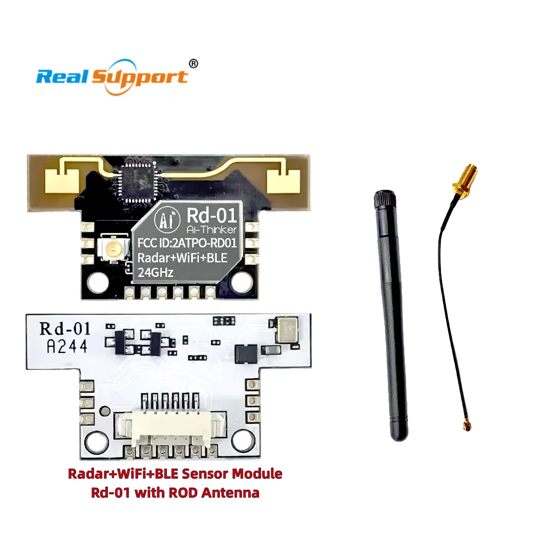 로드 안테나가 장착된 오리지널 Rd-01 24GHz 레이더 + WiFi + BLE 모듈 사람 감지용 밀리미터파 센서 레이더 센서