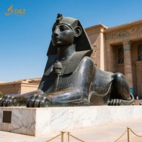 D & Z Foundry Design et Custom Made Custom Made Parc grandeur nature Bronze jardin extérieur égyptien grande statue de Sphinx noir à vendre