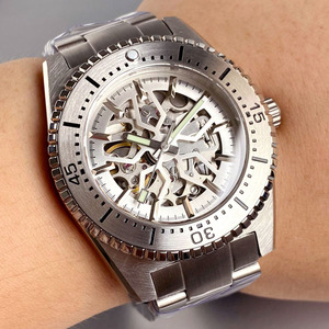 Tandorio nouveau 40mm 62MAS NH70 automatique hommes montre Transparent squelette creux cadran saphir 120 clic <span class=keywords><strong>lunette</strong></span> 200m étanche - Product Image 3
